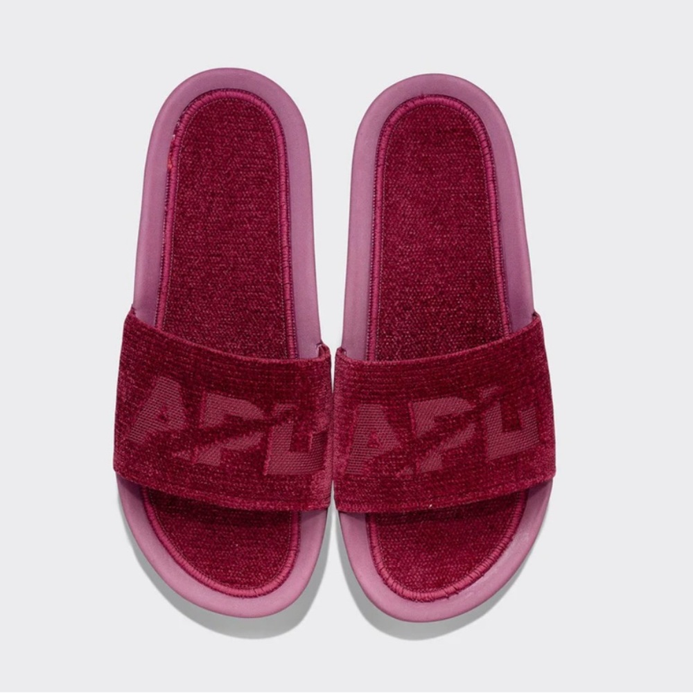 NWT APL Women’s Techloom Velvet Slides in Burgundy